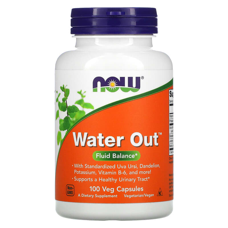 NOW Foods, Water Out, Fluid Balance, 100 Veg Capsules - Medaid