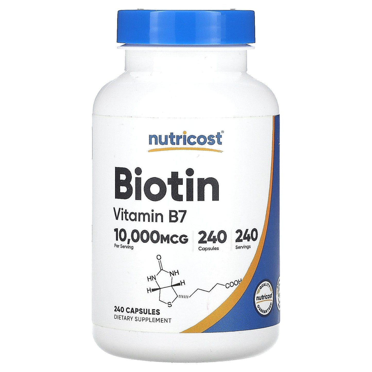 Nutricost, Biotin, 10,000 mcg, 240 Capsules - Medaid