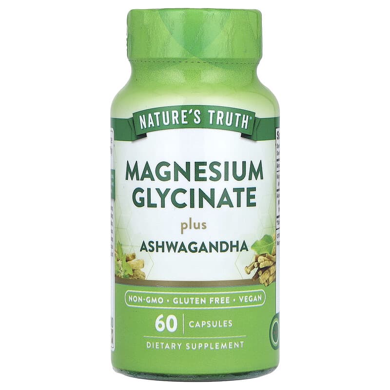 Nature's Truth, Magnesium Glycinate Plus Ashwagandha, 60 Capsules - Medaid