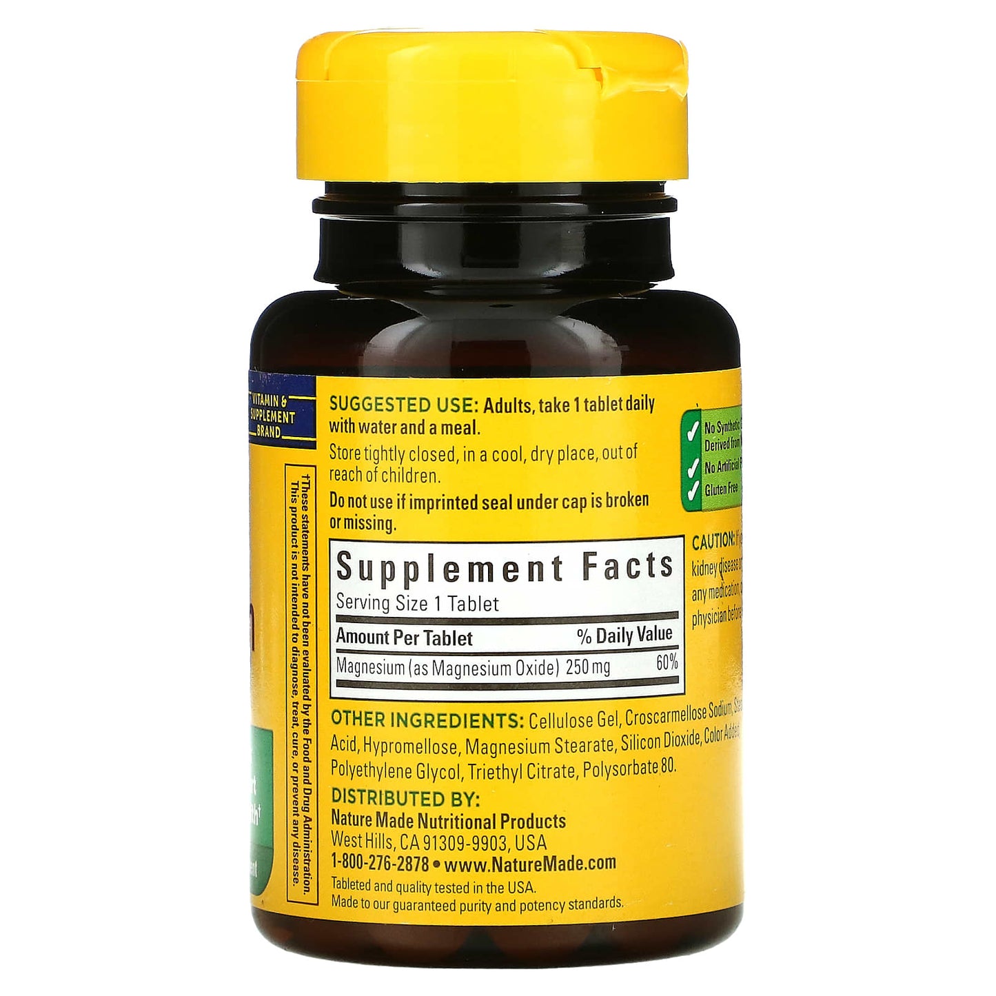 Nature Made, Magnesium, 250 mg, 100 Tablets - Medaid