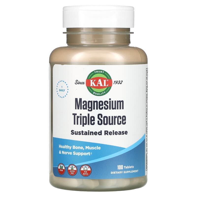 KAL, Magnesium Triple Source, 100 Tablets - Medaid