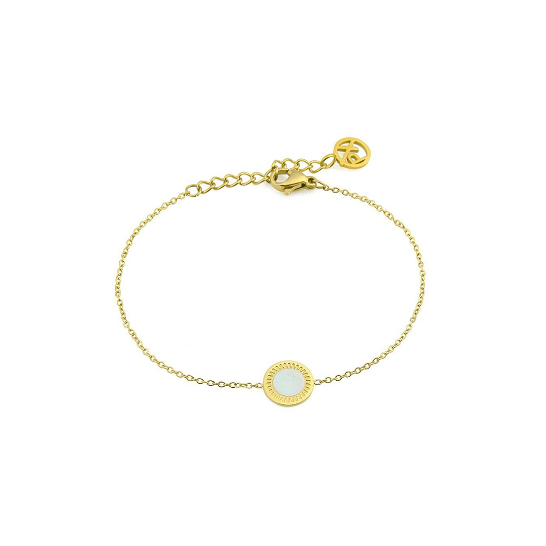 Polo Exchange White Pendant Gold Plated Bracelet - Medaid International