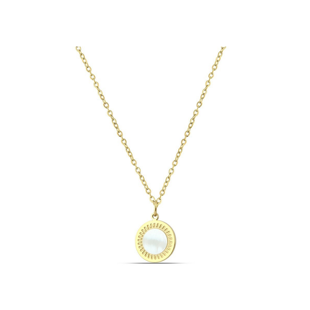 Polo Exchange White Pendant Gold Plated Chain Necklace - Medaid International