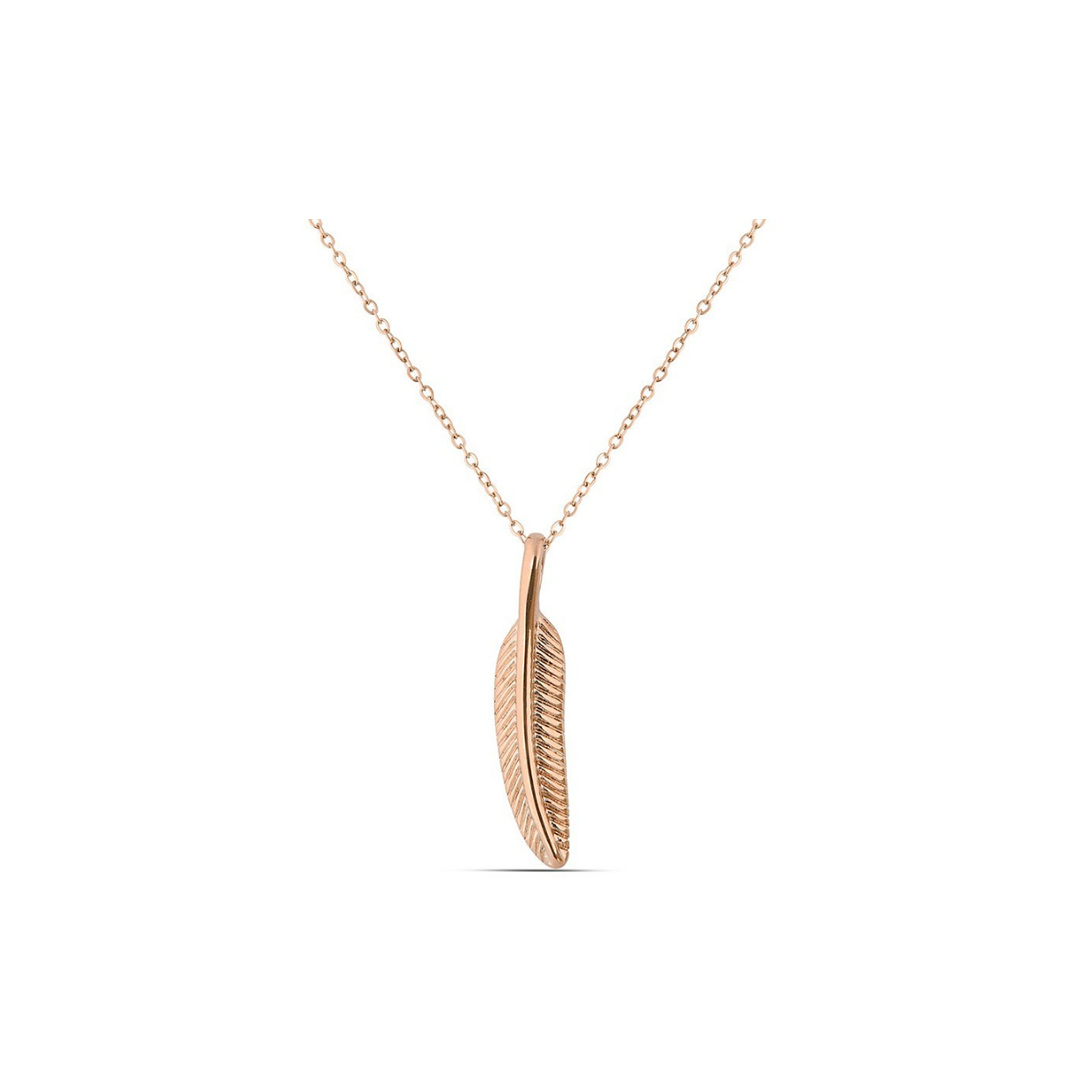 Polo Exchange Rose Gold Feather Pendant Necklace - Medaid International
