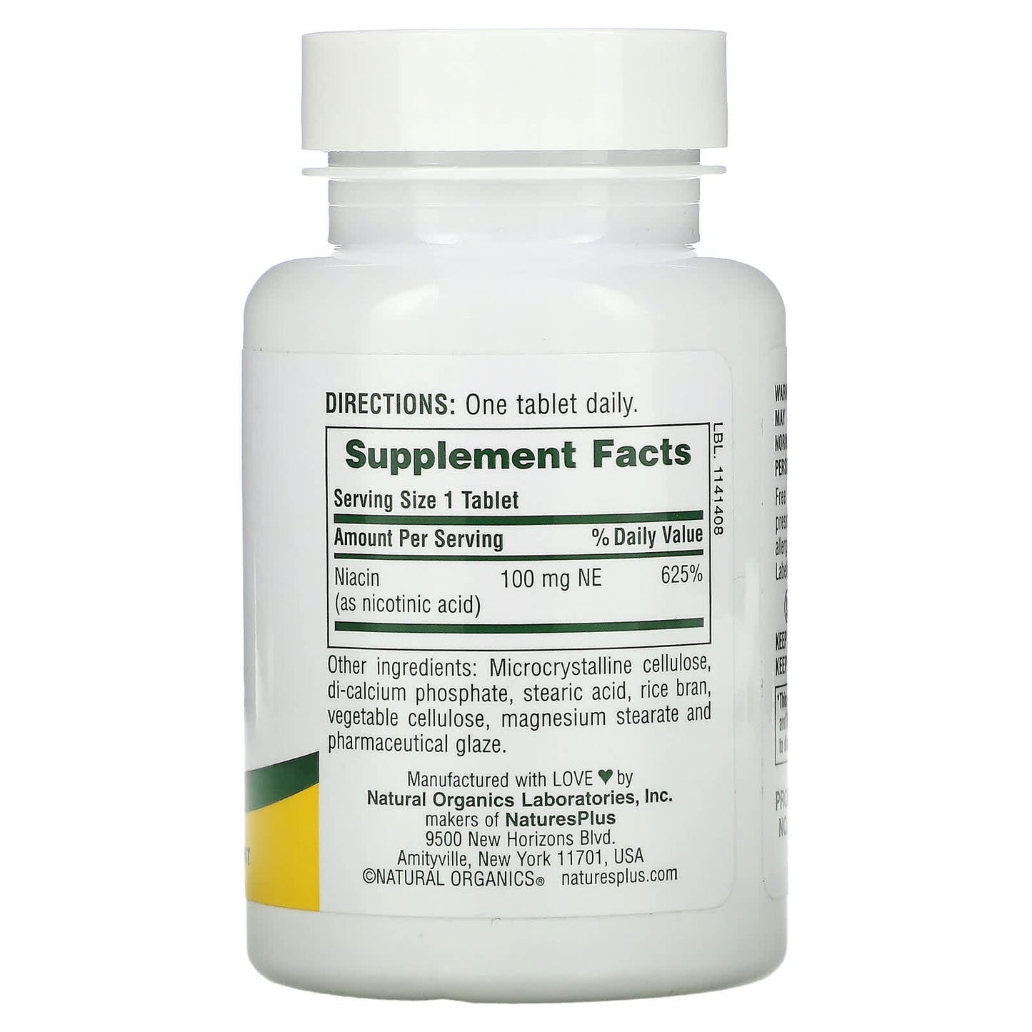 NaturesPlus, Niacin, 100 mg, 90 Tablets - Medaid