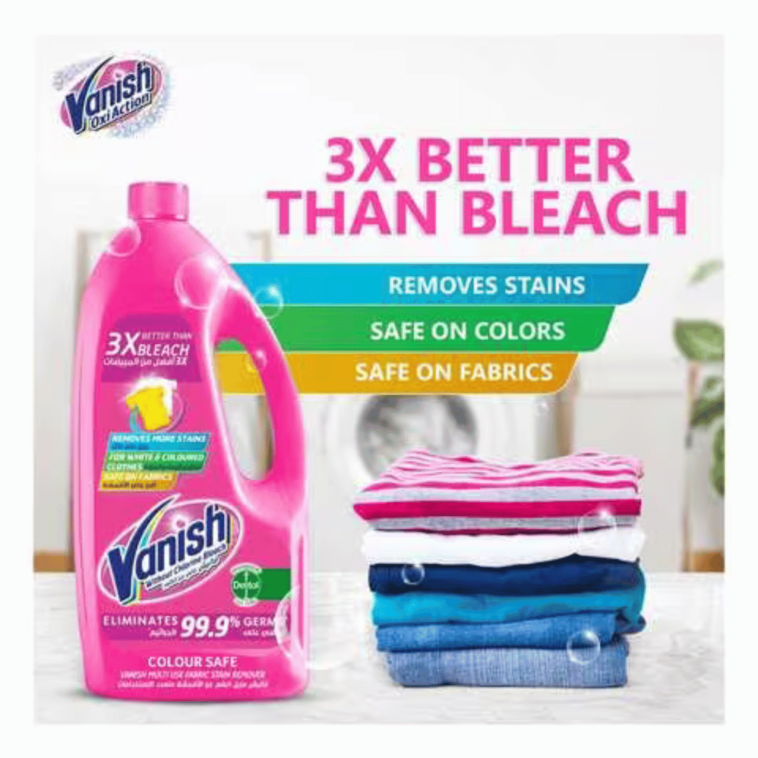 Vanish Fabric Stain Remover Liquid Pink 1L - Medaid - Lebanon
