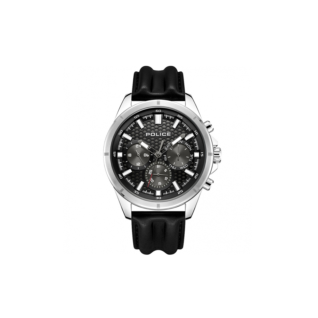 Police Malawi Stainless Steel Leather Watch PEWJF2204101 - Medaid