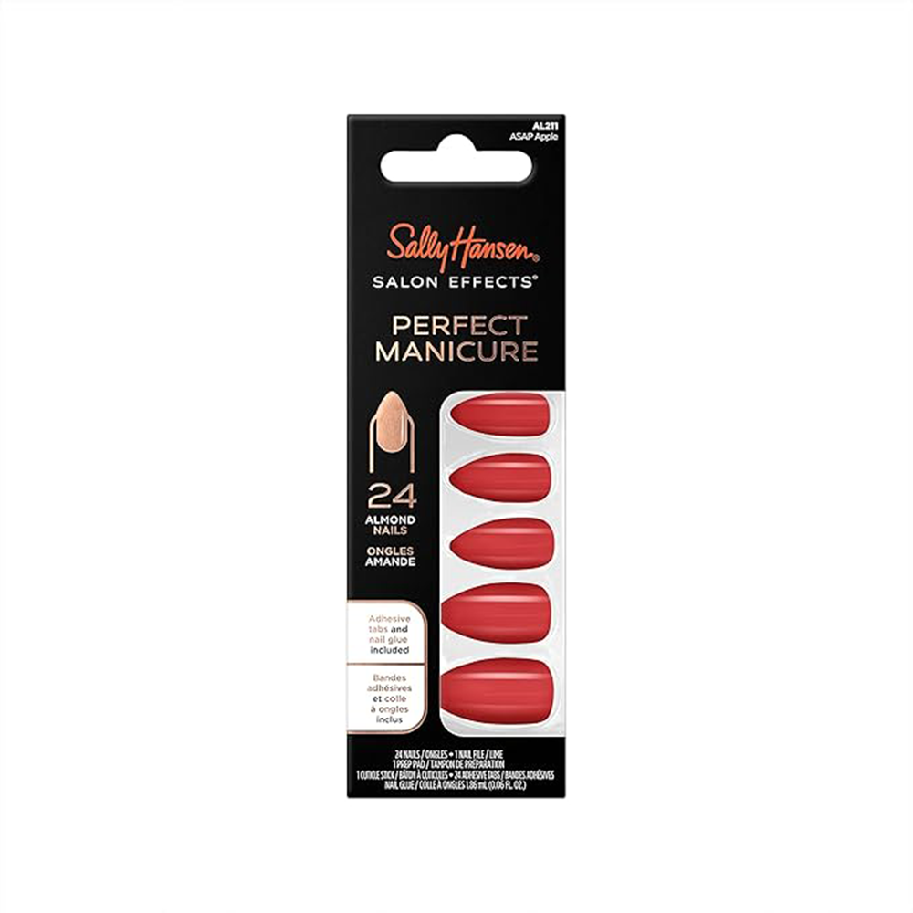 Sally Hansen Salon Effect Perfect Fake Nails Kit Almond Asap Apple - Medaid