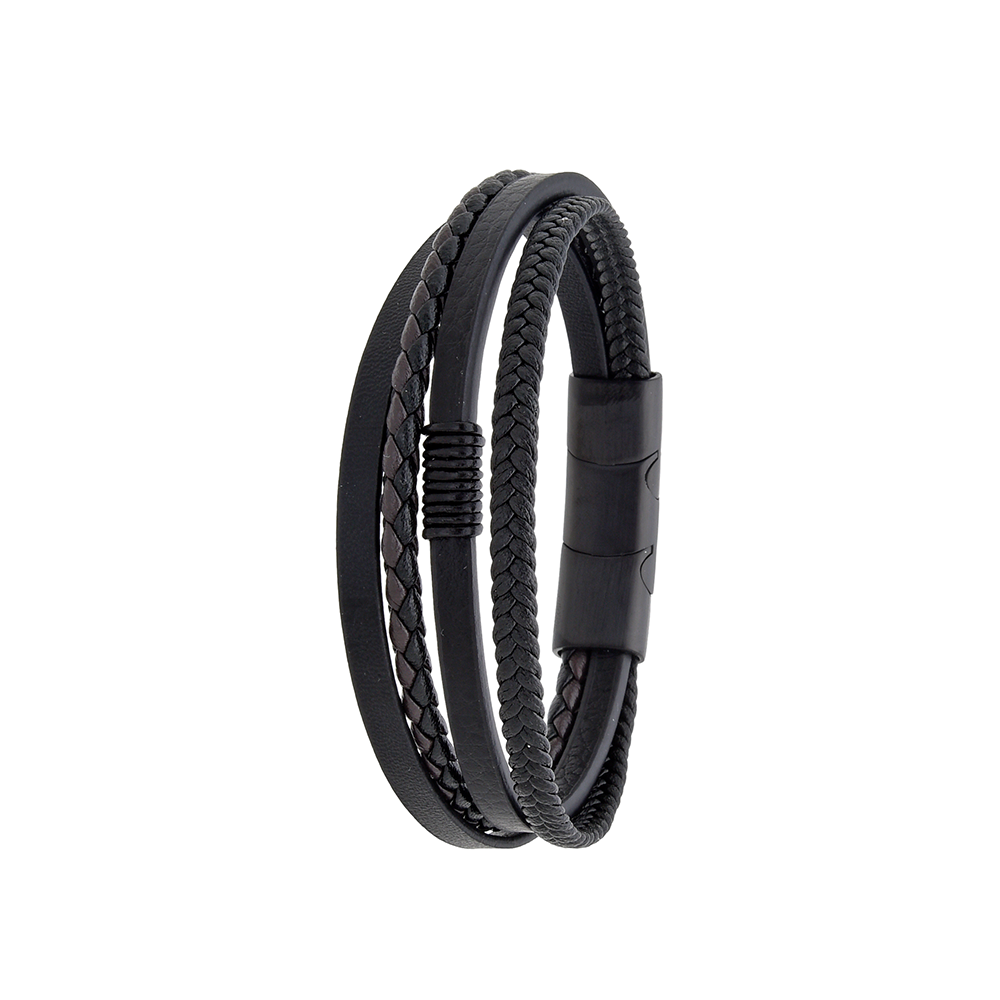 Polo Exchange Men Bracelet ST46-DSC0174 Black - Medaid