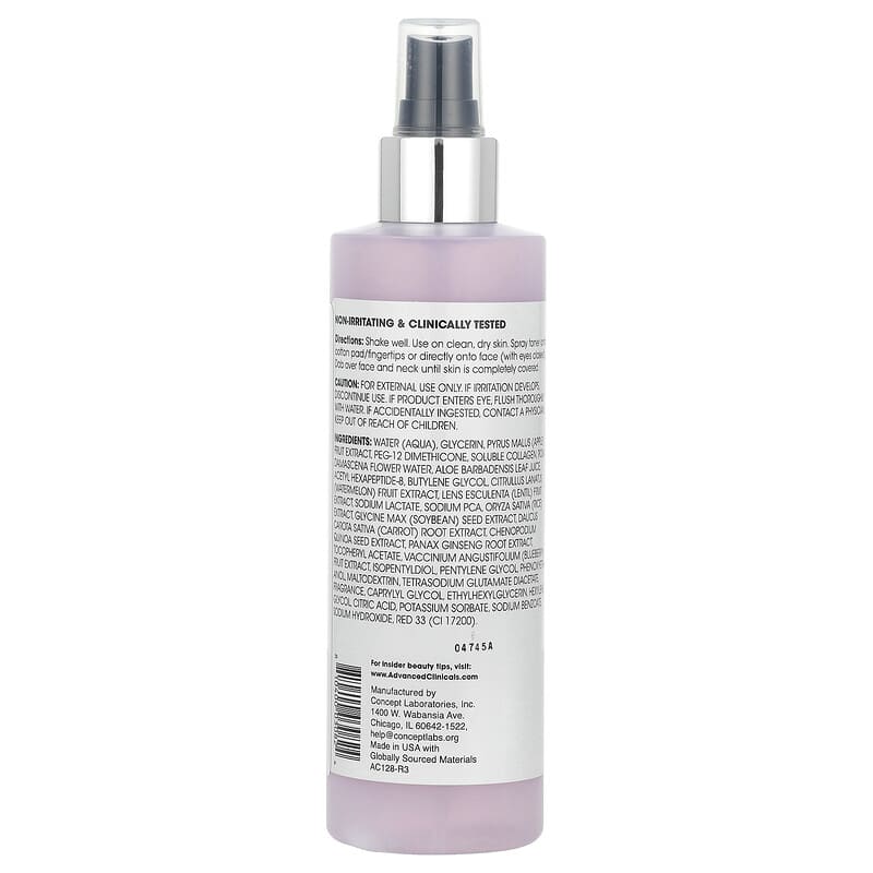 Advanced Clinicals, Rosewater Toner, Tone & Tighten Formula, 8 fl oz (237 ml) - Medaid