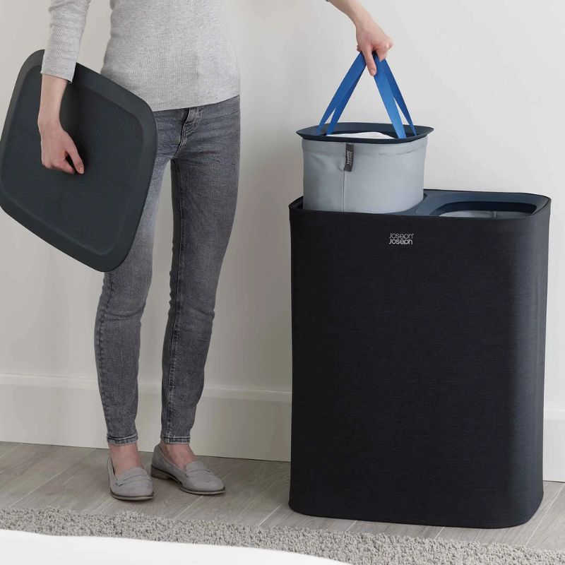 Joseph Joseph Tota 90L Black Laundry Separation Basket - Medaid