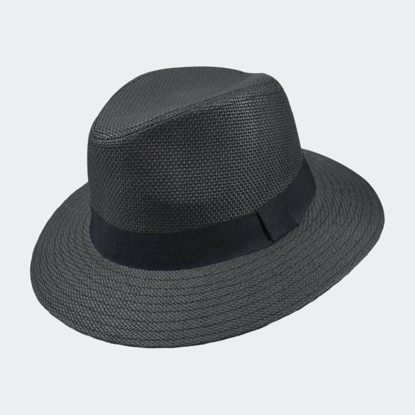 Stamion Fedora With Ribbon Μen Men Beach Hat Black - Medaid