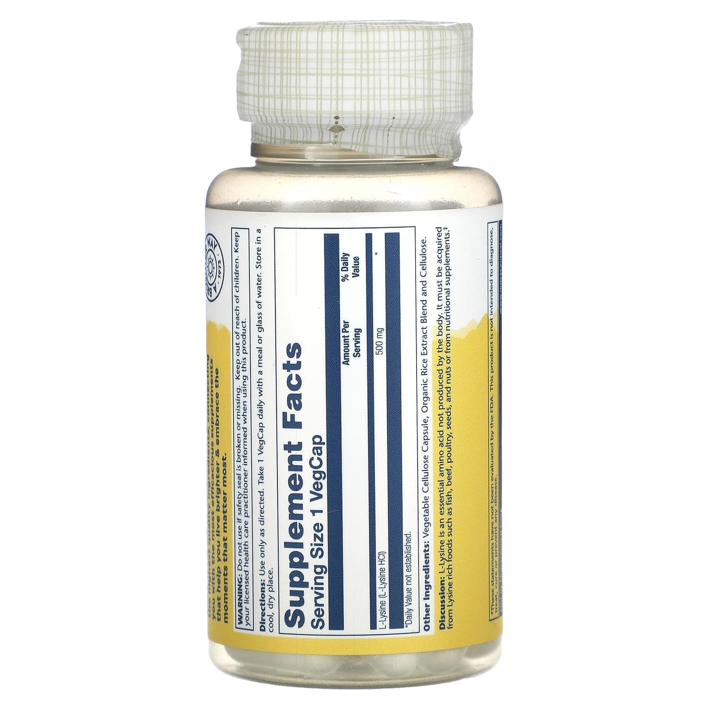 Solaray, L-Lysine, 500 mg, 60 VegCaps - Medaid