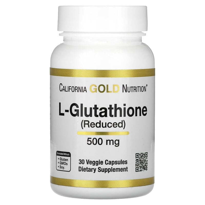 California Gold Nutrition, L-Glutathione , 500 mg, 30 Veggie Capsules - Medaid