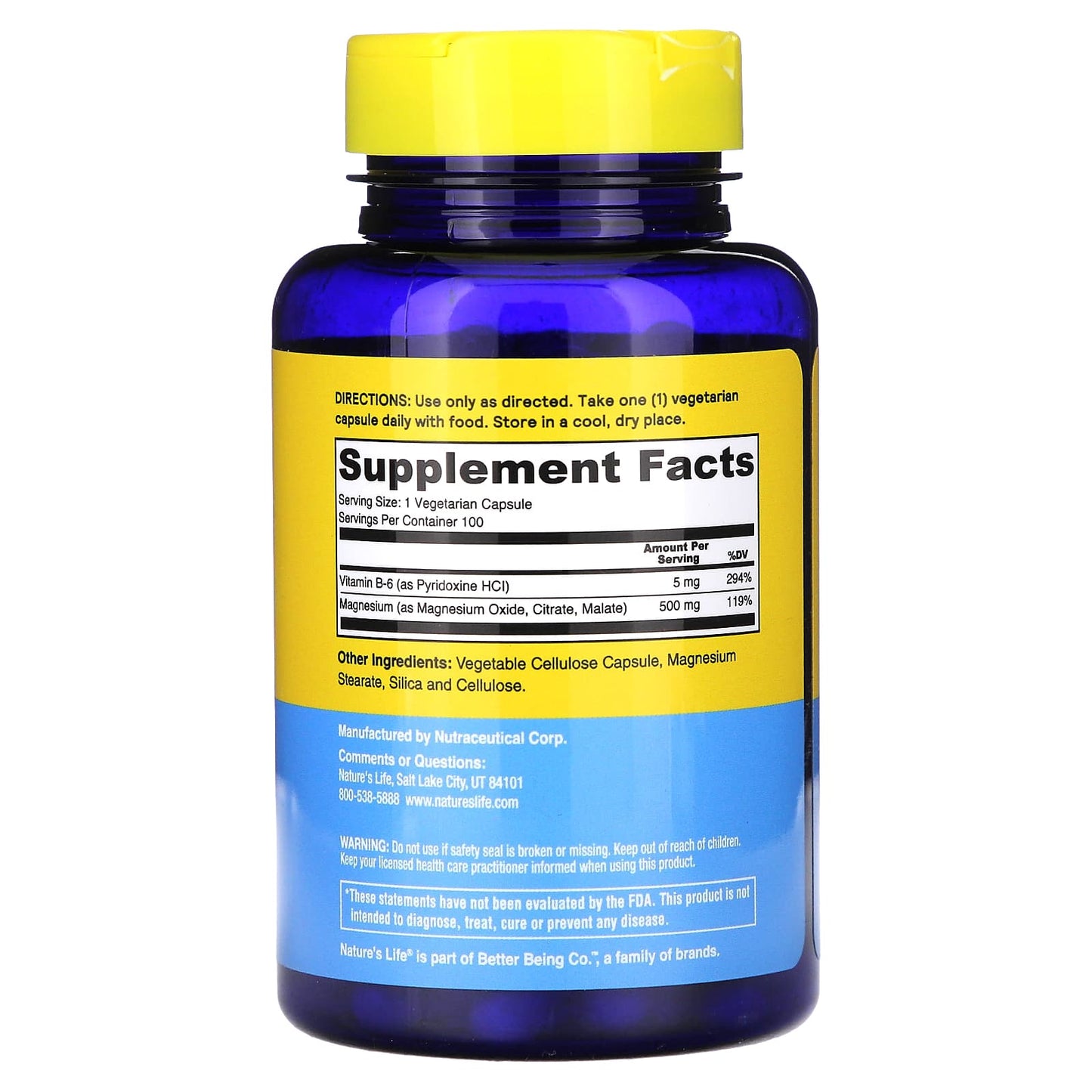 Nature's Life, Renewing Magnesium, 500 mg, 100 Vegcaps - Medaid