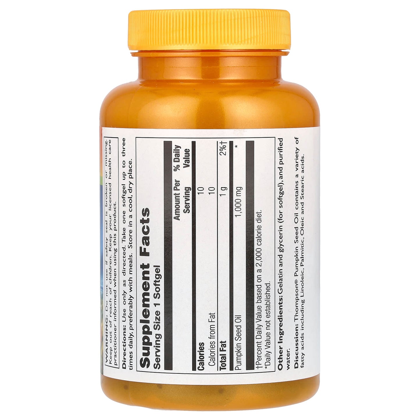 Thompson, Pumpkin Seed Oil, 1,000 mg, 60 Softgels - Medaid