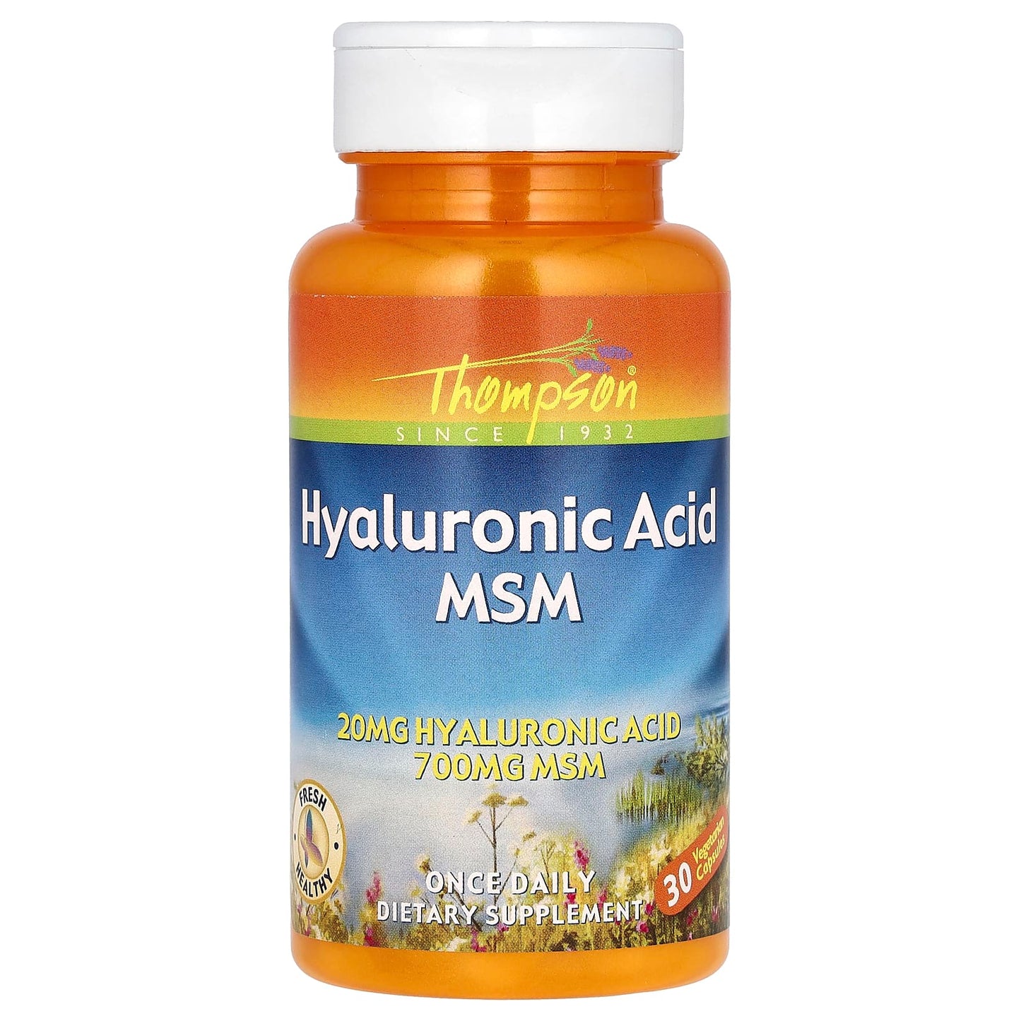 Thompson, Hyaluronic Acid MSM, 30 Vegetarian Capsules - Medaid