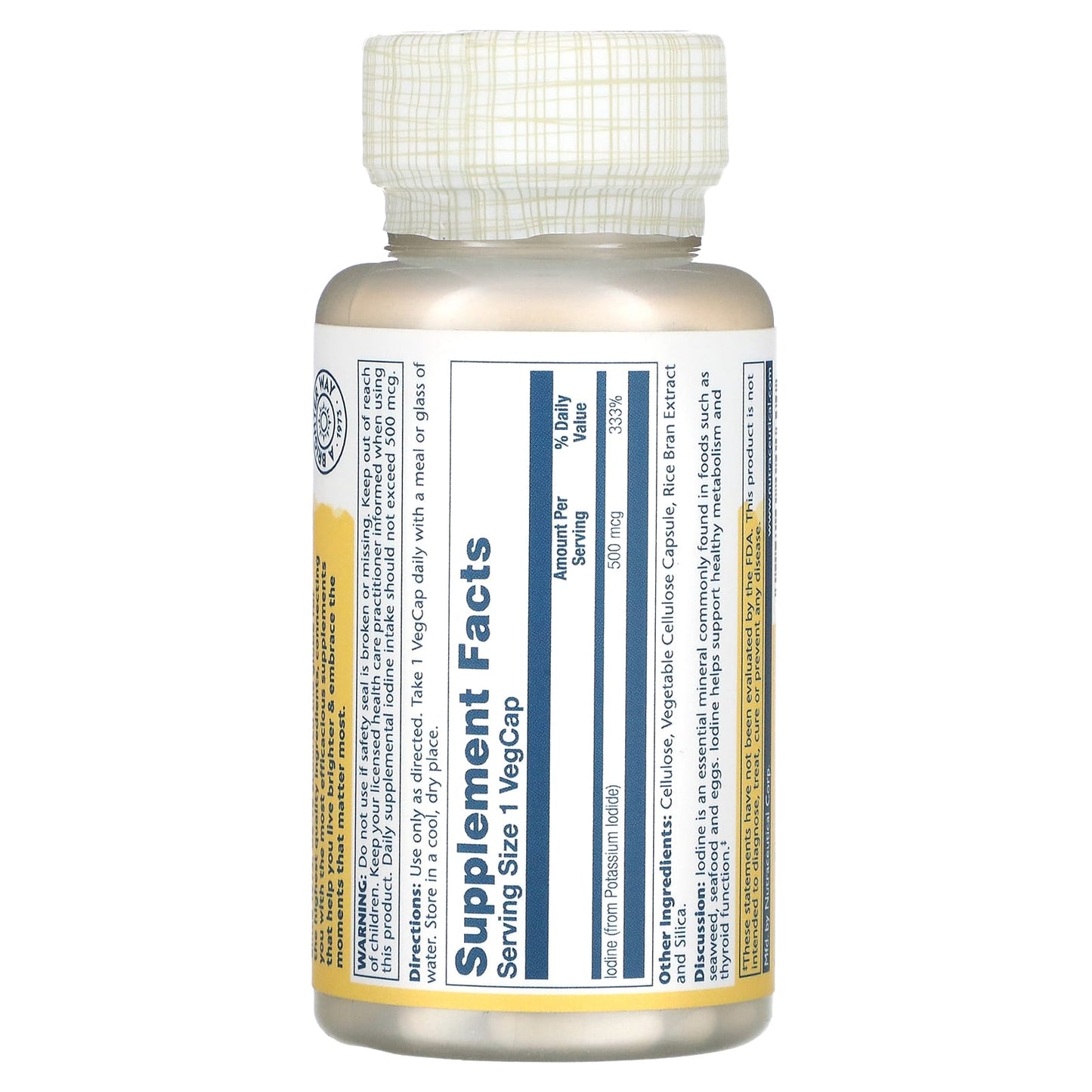 Solaray, Iodine, 500 mcg, 30 VegCaps - Medaid