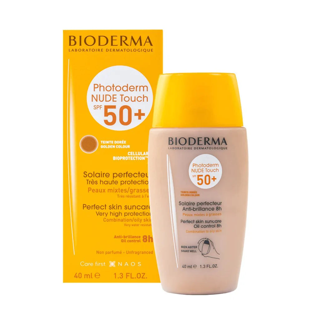 Photoderm NUDE Touch SPF 50+ mineral mat finish golden tint sunscreen Combination oily skin - Medaid