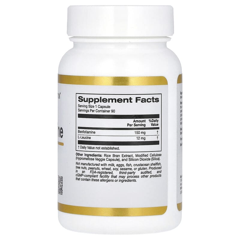 California Gold Nutrition, Benfotiamine, 150 mg, 30 Veggie Capsules - Medaid