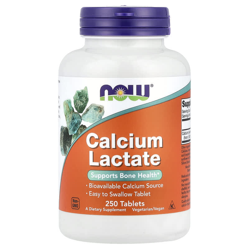 NOW Foods, Calcium Lactate, 250 Tablets - Medaid