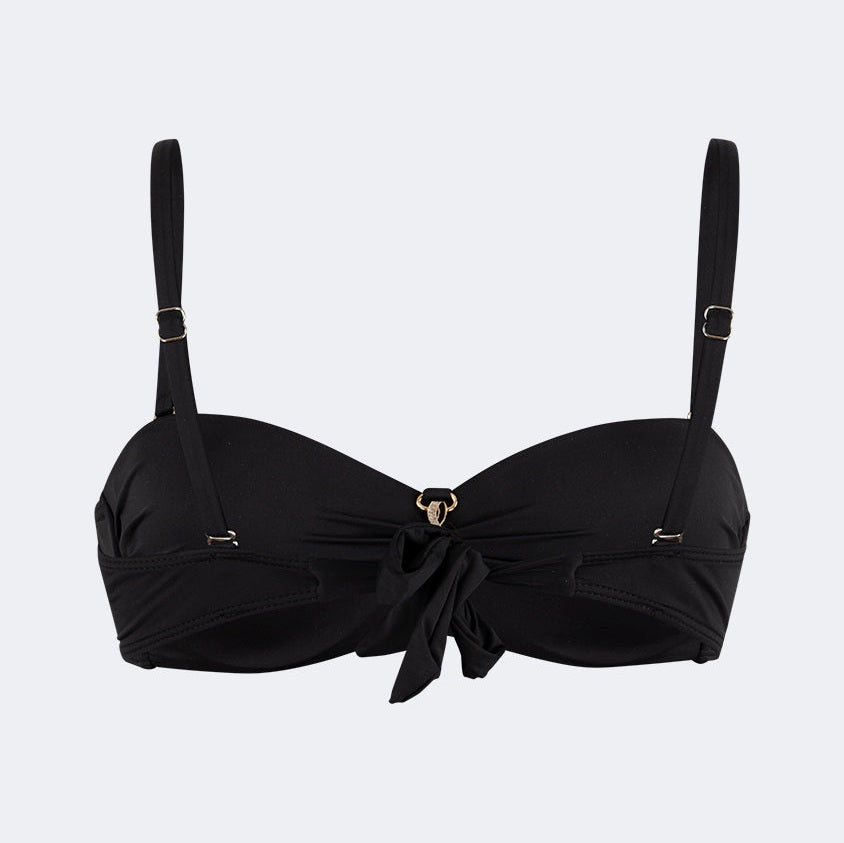 Oil And Gaz Stylish Women Beach Bandeau Bra Black - Medaid
