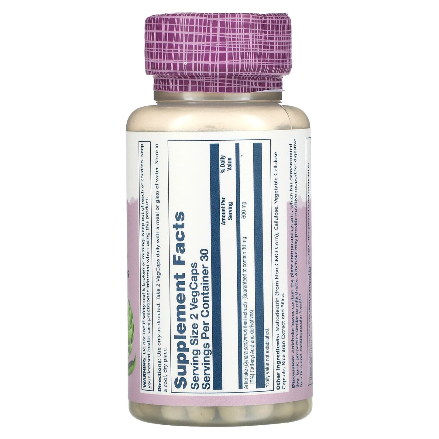 Solaray, Artichoke, 600 mg, 60 Vegcaps (300 mg per Capsule) - Medaid