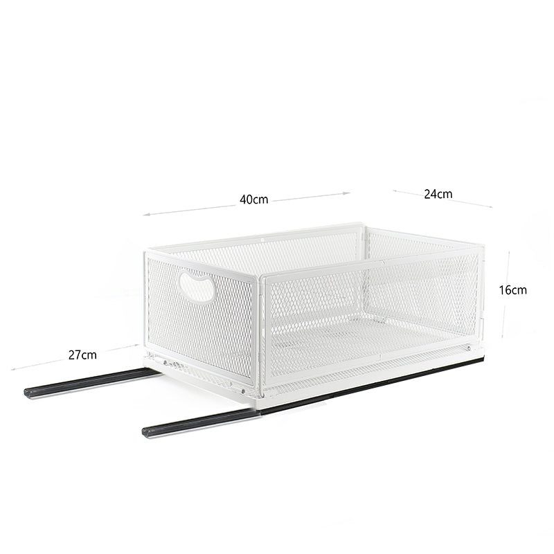 40 CM Pull Out Cabinet Organizer with Adhesive Nano Film Slide Out Pantry Shelves Slide Cabinet Storage Basket with Handle for Kitchen Under Sink - Medaid