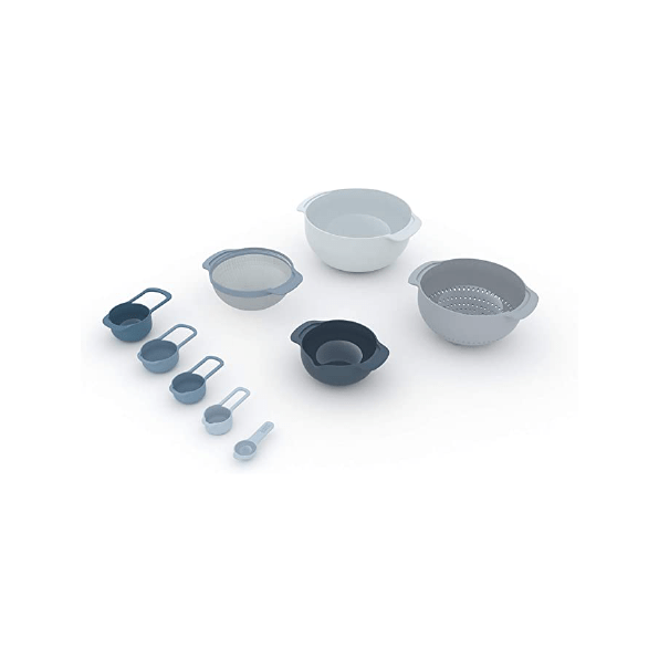Joseph Joseph 9 Nesting Set with Mixing Bowls Measuring Cups Sieve Colander - Medaid