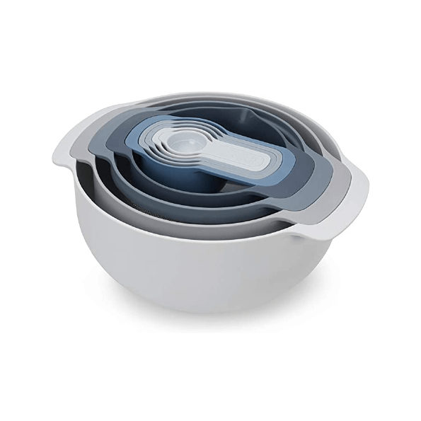 Joseph Joseph 9 Nesting Set with Mixing Bowls Measuring Cups Sieve Colander - Medaid