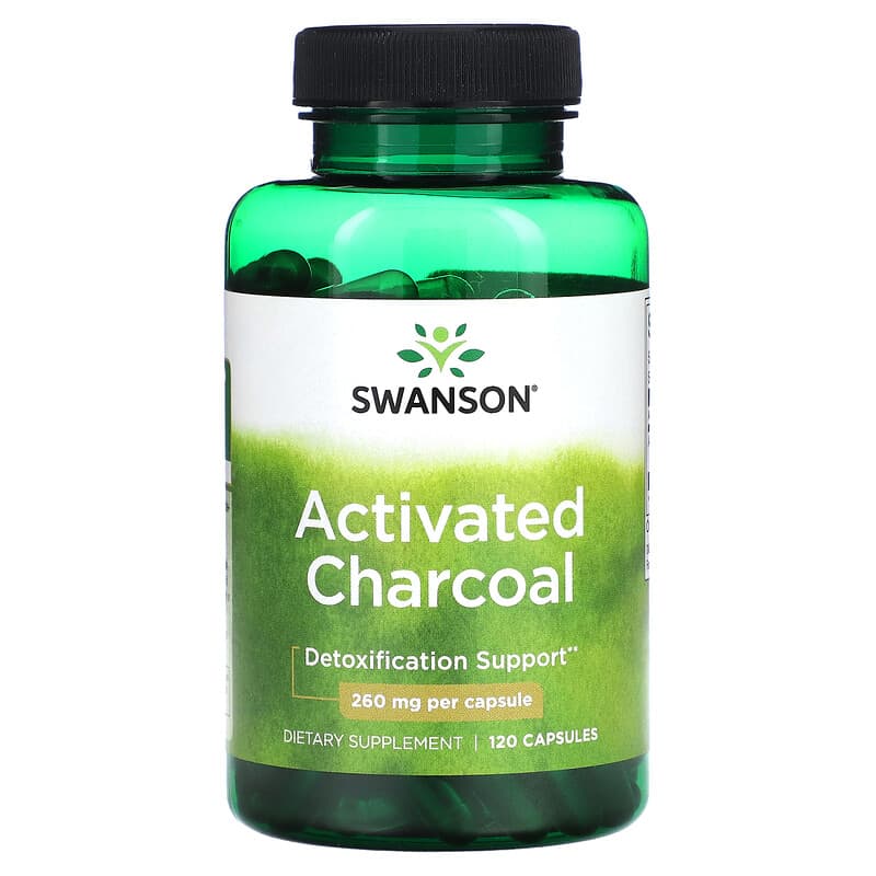 Swanson, Activated Charcoal, 260 mg, 120 Capsules - Medaid