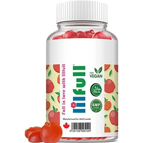 Lilfull Apple Cider Vinegar 1000mg 60 Vegan Gummies with Ginger Root Extract Supports Immune Health & Multi Benefit Blend to Help Weight Loss | Apple Cider Vinegar Dietary Supplement for Men Women - Medaid