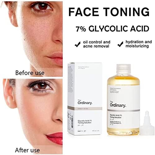 The Ordinary Glycolic Acid 240ML 7% Toning Resurfacing Solution, Ordinary Glycolic Acid Solution, Acido Glicolico The Ordinary para Las Axilas, Ordinary Peeling Solution (Size : 1PCS) - Medaid