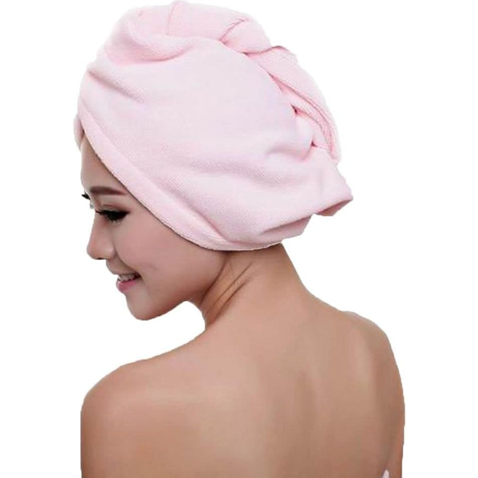Hair Towel Twist Microfiber Bamboo Fabric Soft Shower Towels, Spa Towels Dryer, Bathing Bath Hat Towel, Bath Salon Towels(Pink) - Medaid
