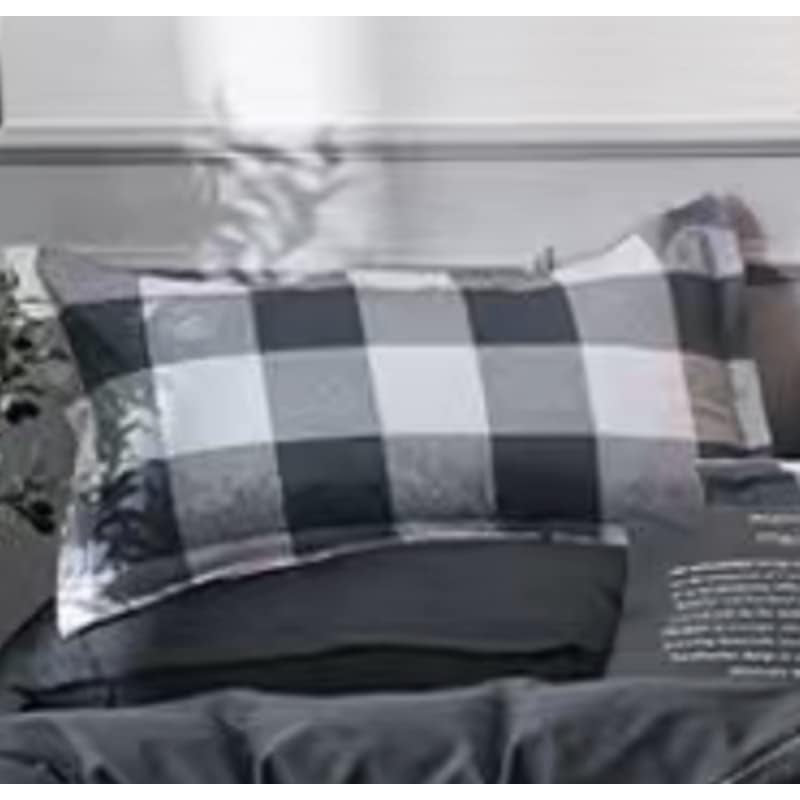 Golden Home King Size Bedsheet 6pcs One Set, High Cotton Quality Bedding Set Duvet Cover (King Size, Grey&White) - Medaid