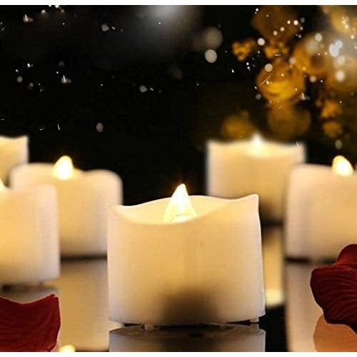LZ 24 Pack Flameless Floating Tea Lights, Warm White Battery Flickering LED Tea Lights Candles - Wedding, Party, Centerpiece, Pool & SPA - Medaid