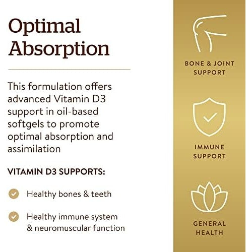 Solgar Vitamin D3 1000 Iu 100 Softgels - Medaid