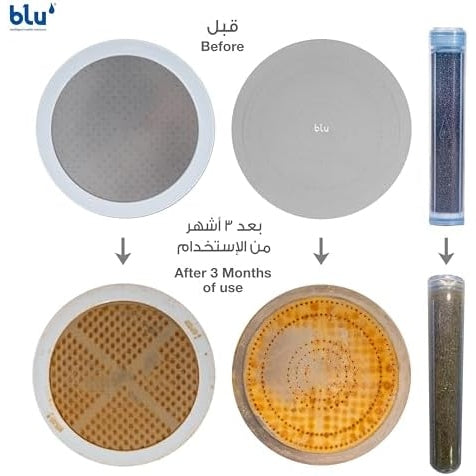 Blu Ionic Shower Head and Shower Filter - Handheld - Removes Chlorine & Harmful Pollutants - Prevent Hair Loss & Moisturize Your Skin, Chrome - Medaid