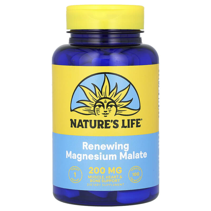Nature's Life, Renewing Magnesium Malate, 200 mg, 100 Tablets - Medaid