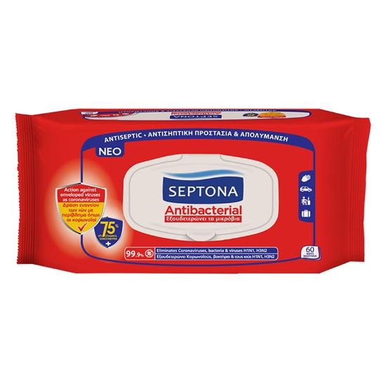 Septona Antibacterial Wipes 75% Ethanol 60 Wipes - Medaid