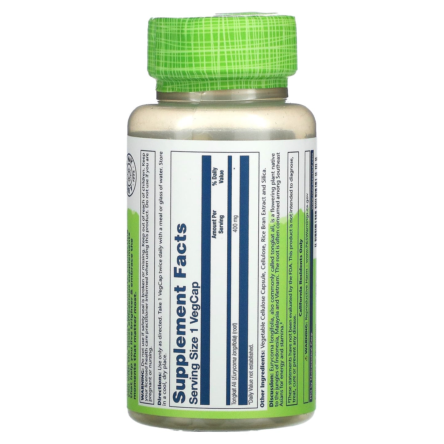 Solaray, Tongkat Ali, 400 mg, 60 VegCaps - Medaid