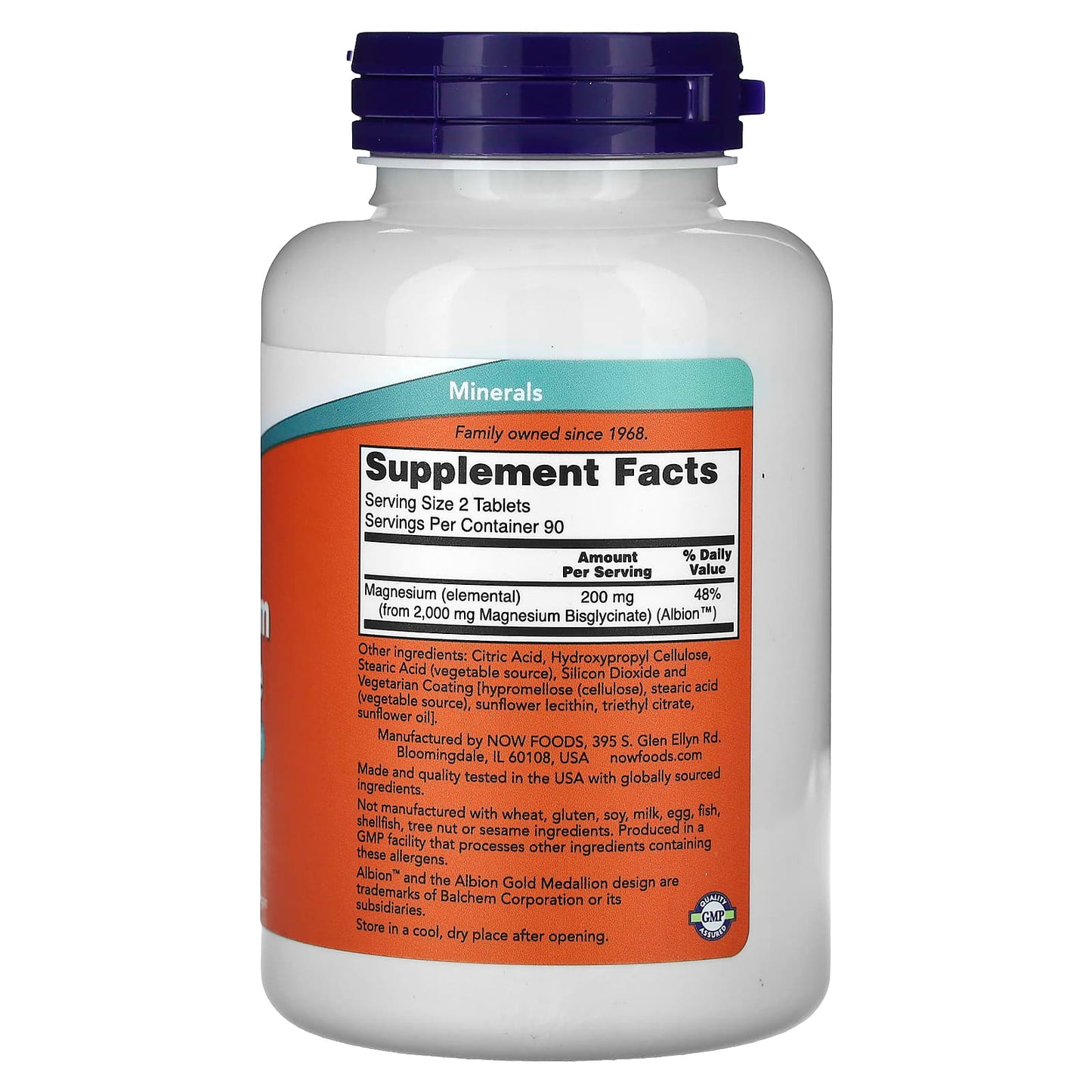 NOW Foods, Magnesium Glycinate, 180 Tablets - Medaid
