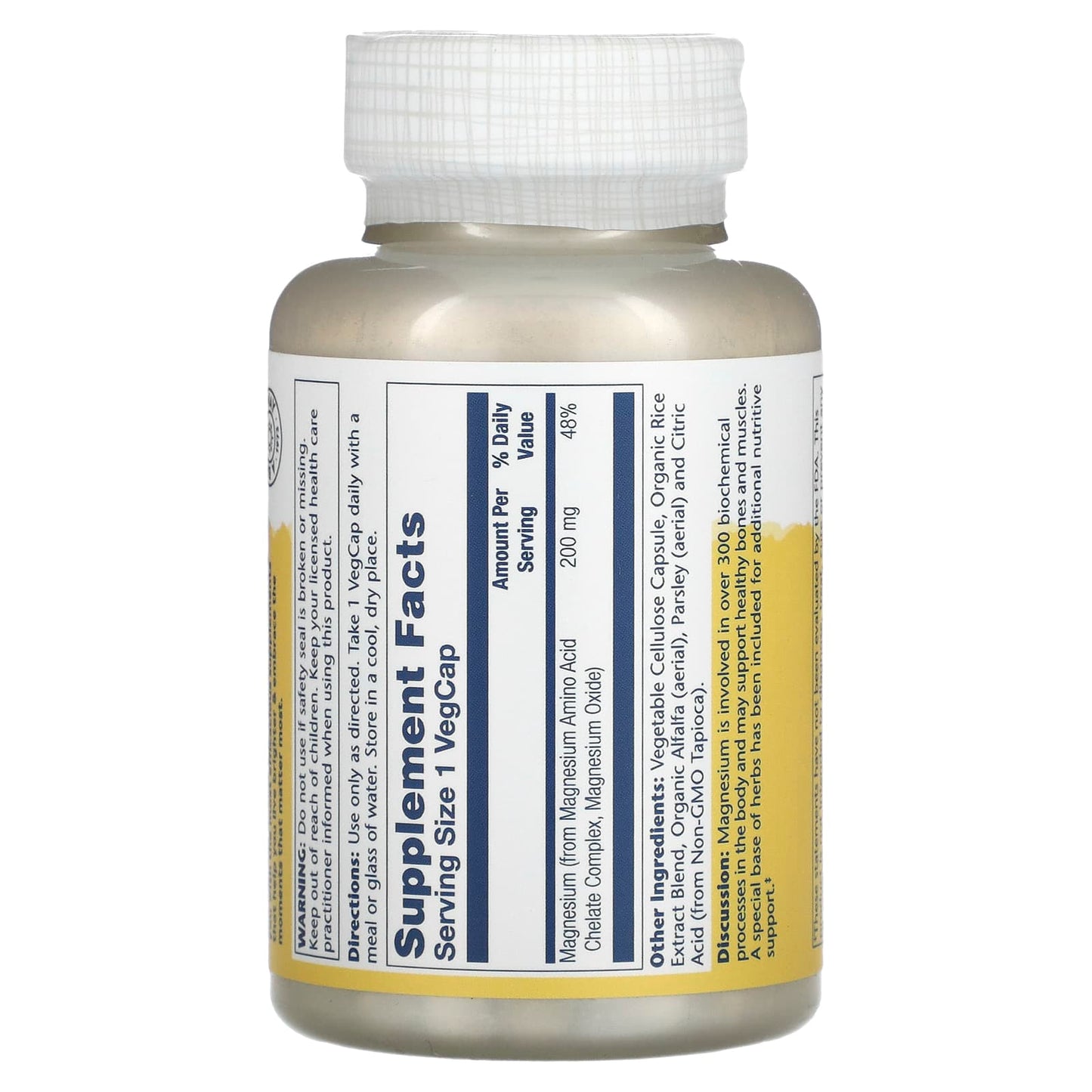 Solaray, Magnesium, 200 mg, 100 VegCaps - Medaid