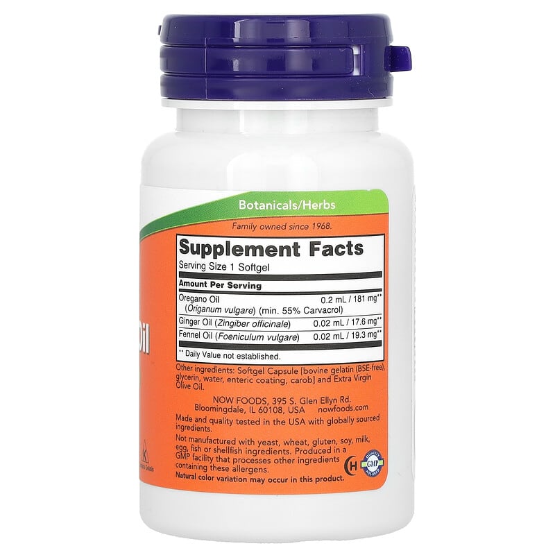 NOW Foods, Oregano Oil, 90 Softgels - Medaid