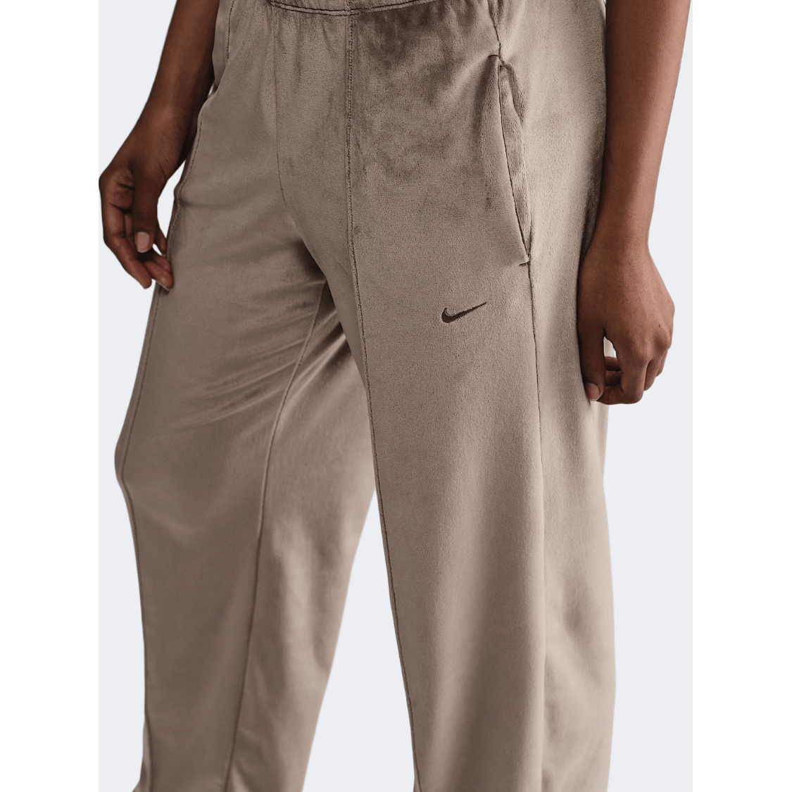 Nike Sportswear Chill Velour Mid Rise Women Lifestyle Pant Mink Brown - Medaid