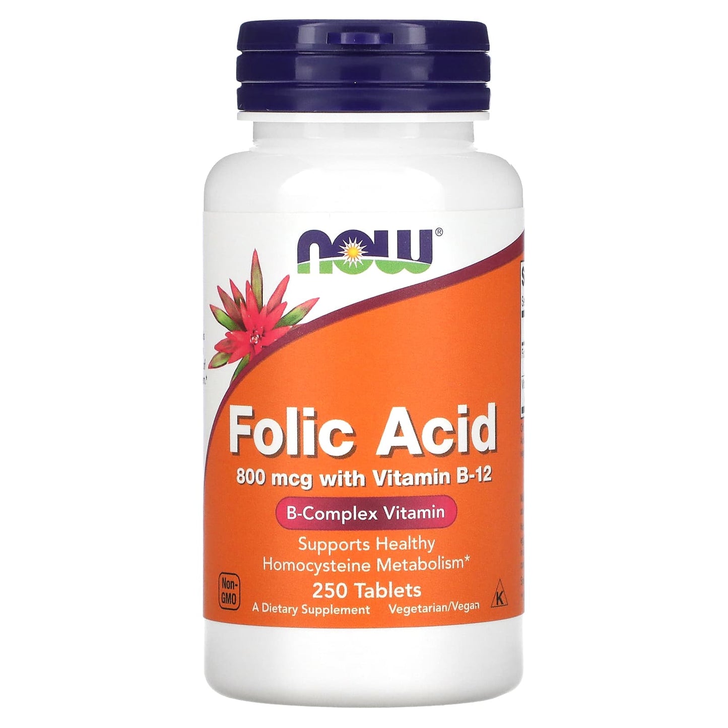NOW Foods, Folic Acid, 800 mcg, 250 Tablets - Medaid