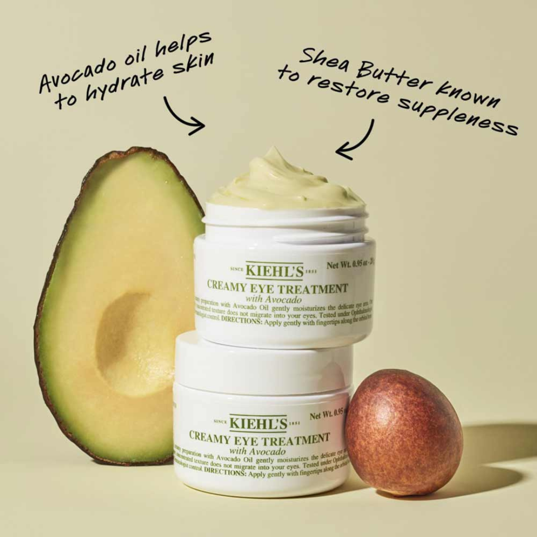 Kiehl's Avocado Eye Treatment, Nourishing and Hydrating Eye Cream, Avocado Oil and Caffeine to Energize and Invigorate Skin, Tired Eyes, 99% Naturally Derived Formula - 0.5 fl oz - Medaid