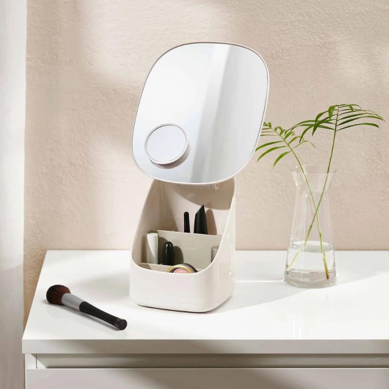 Joseph Joseph Viva Pedestal Mirror with Cosmetic Organiser - Medaid