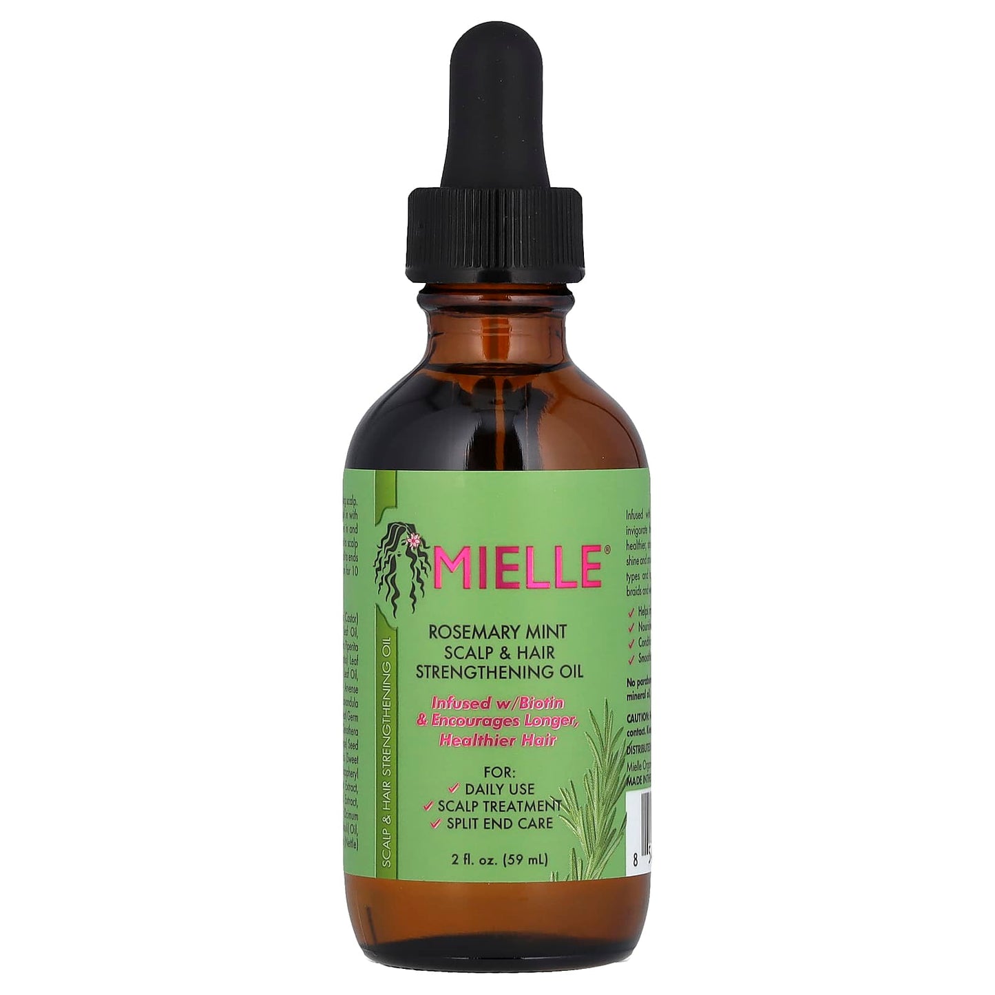 Mielle, Scalp & Hair Strengthening Oil, Rosemary Mint, 2 fl oz (59 ml) - Medaid