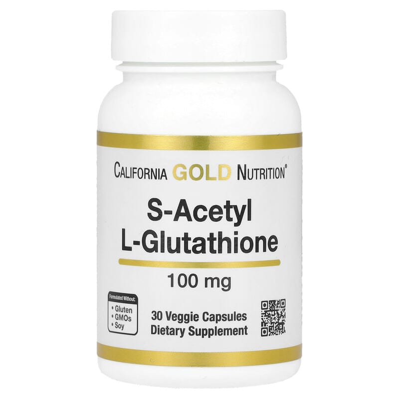California Gold Nutrition, S-Acetyl L-Glutathione, 100 mg, 30 Veggie Capsules - Medaid